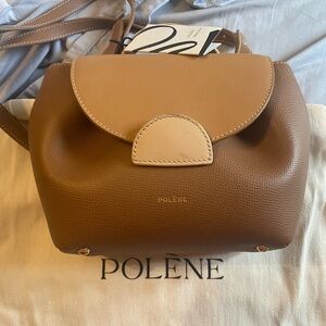 Polene Crossbody Bags in Brown and Tan Leather